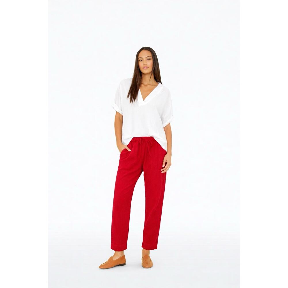 Xirena Jordyn North Star Pant Cotton Gauze Red Coastal Vacation Cruise Womens XS